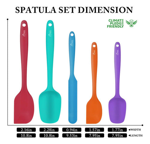 Hotec Heat-Resistant Silicone Spoon Set of 5 1