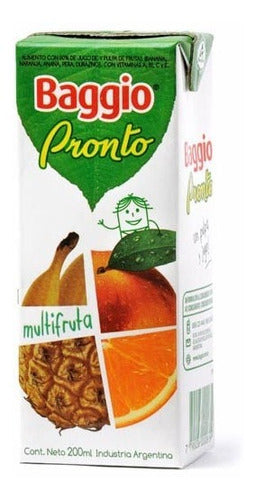 Pack of 18 Units Baggio Multifruit Juice 200ml for Babies 0