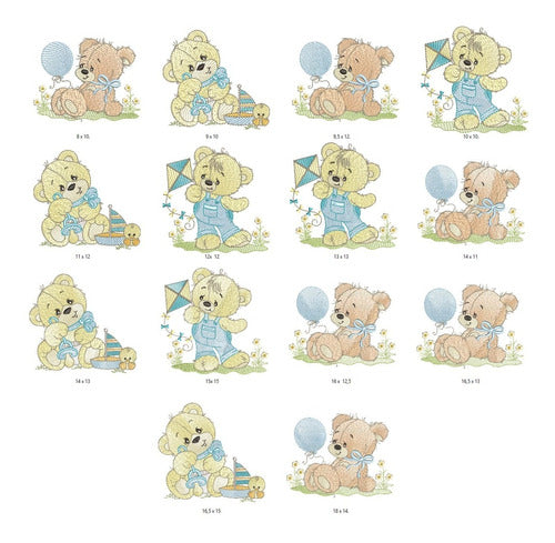 14 Embroidery Machine Matrices for Baby Bears 0