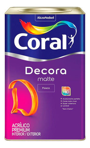 Tinta Acrílica Coral Decora Matte - Azul Tranquilo 16l 0