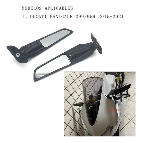 Para Espelho Retrovisor Lateral Fixo Para Ducati 1