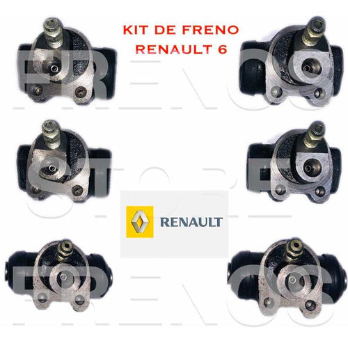 Set of 6 Renault R6 Brake Cylinders (4 Front + 2 Rear) 1