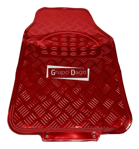 Grupo Dago Sports Aluminum Pedal Set + Tuning Floor Mats + Leather Steering Wheel Cover + Seat Belt Cover Set 1