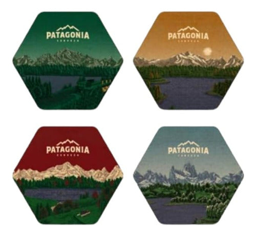 Patagonia Hexagonal Cork Coasters Kit with Long Barmat 3