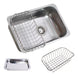 Masecor Kitchen Sink M20 Steel 430 Matte + Strainer + Drainer Basket + Oven Tray 0