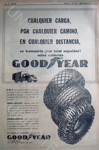 Muy Antigua Publicidad Clipping Neumático Good Year Año 1951 0