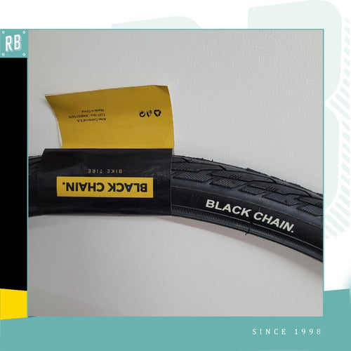 Pack of 2 Black Chain Bicycle Tires 700x35 Wanda Tyre 2