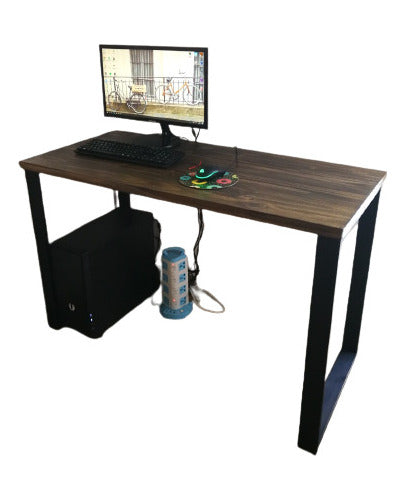 Industrial Wood and Iron Desk Table 120x60cm 0