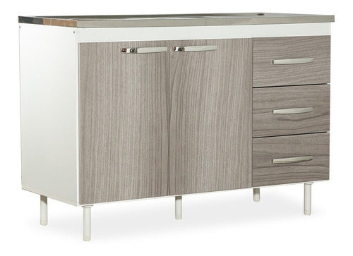 Máximo Under-Counter Melamine 120 Kitchen Unit - Gray 0