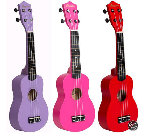 Premium Soprano Ukulele Pack Colors with Tuner, Case, and Pick 3