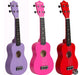 Premium Soprano Ukulele Pack Colors with Tuner, Case, and Pick 3