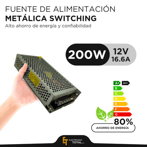 Inolux Fuente De Alimentacion 12v 16.6a 200w Switching Tiras Led 1