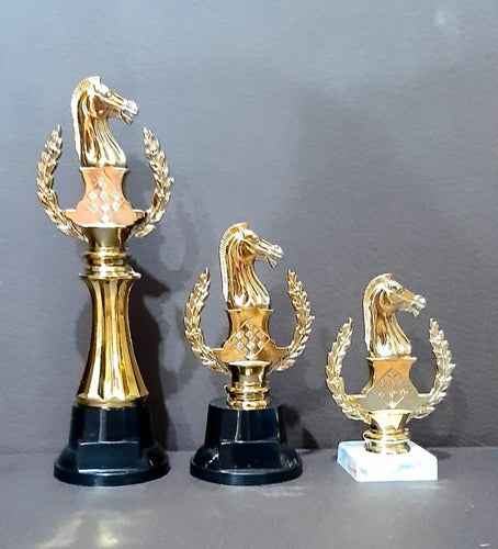 Set X5 Trofeo Plástico Ajedrez 31-26-21-14 Y 10cm Souvenir 1