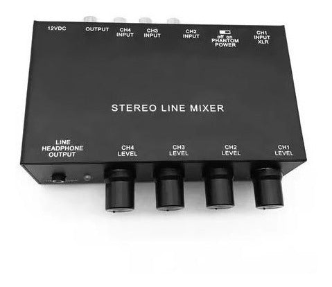 Mixer 4 Canales De Linea Rca 1 Xlr + Phantom Power Mx500 Cuo 1