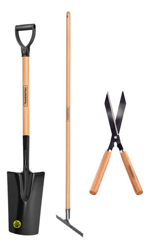 Tramontina Gardening Tool Kit - Shovel + Hedge Trimmer + Rake Combo 0