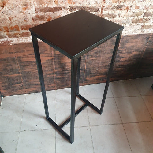 Industrial Bar Table 60x40 Iron and Wood Linea Black 3