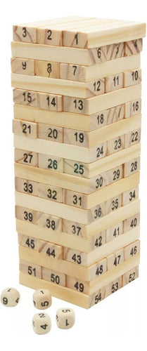 Generic Juego De Las Maderitas Torre De Madera Con Números Y Dado 1