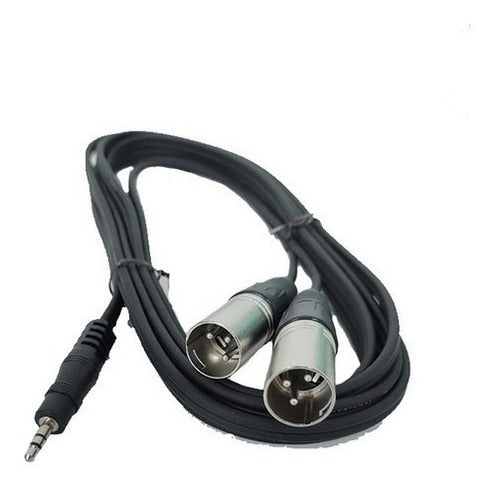 Pro Audio Professional Mini Plug to 2 Canon XLR Male Cable 3.6 Meters 2