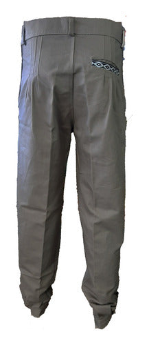 Beige Field Pants in Steel Brown Gabardine Size 44 2
