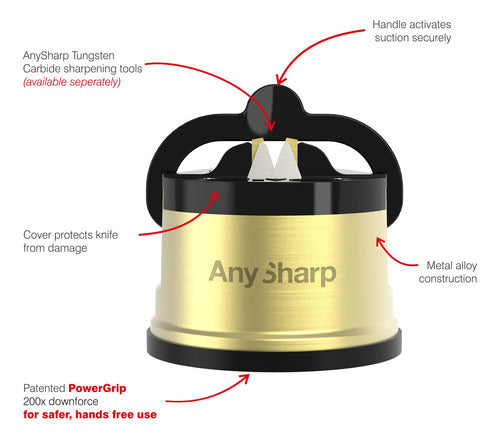 Anysharp Pro Knife Sharpener for Home and Camping with Suction Pad 3