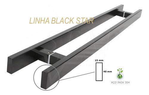 Puxador Aço Inox 304 60cm Acabamento Preto Fosco 1