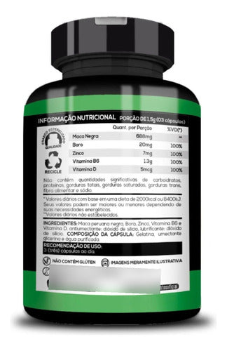 Bionutri Maca Negra Com Boro - Vitality, Energy, Immunity, Muscle Support, Testosterone, Fertility 1