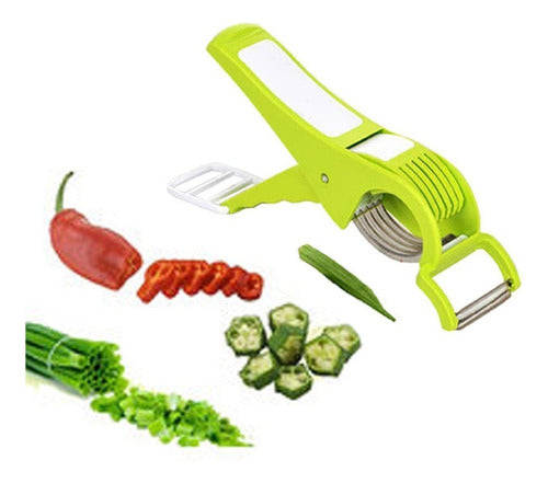 YADNESH 2 In 1 Stainless Steel Vegetable Cutter With 5 Blades 3