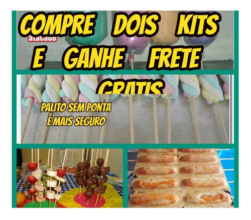 Palitos 30cnt Algodão Docê Pirulito Crepe S/ponta Kit C/1000 2