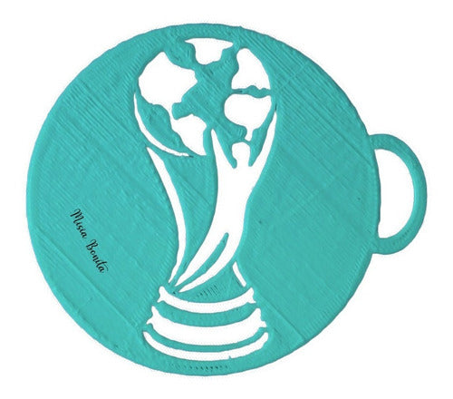 X3 Tricampeon Stencil Decora Repostero Plantilla Futbol Cafe 2