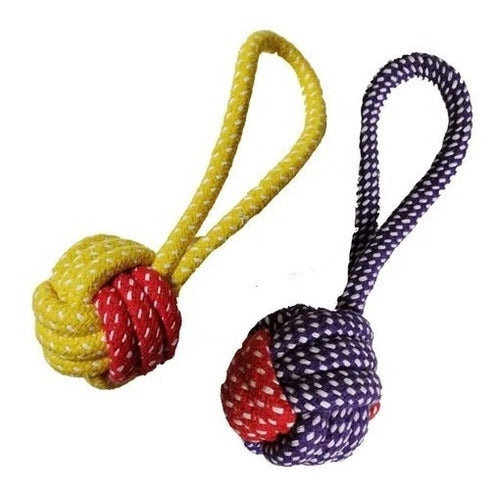 Oasis Set X2 Tug Toys with Bicolor Ball for Pets 1