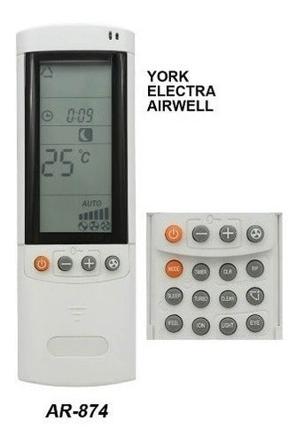 York Electra Airwel Ar874 Remote Control 3