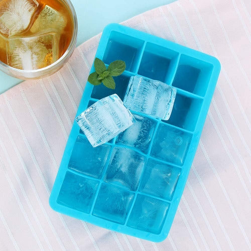 Todosilicona Large Ice Cube Tray - 15 Cubes of 3.5 cm Each for Whisky & Baking 0