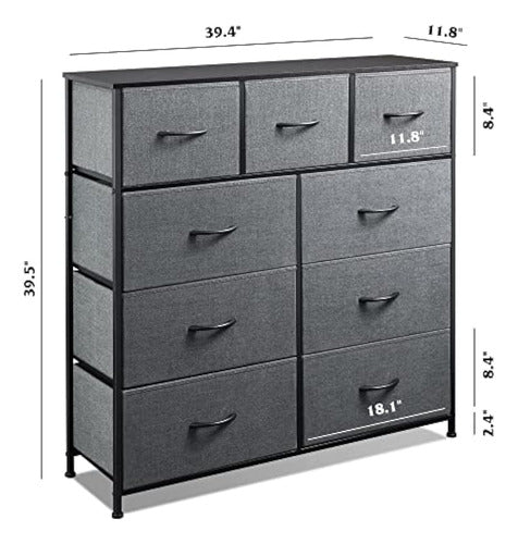 WLIVE 9-Drawer Fabric Chest, Storage Tower 2