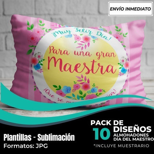 Diseños Plantillas Cojines Almohadones Día Del Maestro M20 1