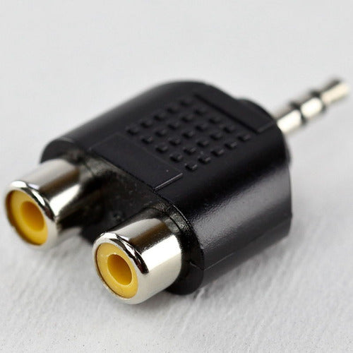 Adaptador 2 Rca Hembra A Mini Plug 3.5 Macho Tv Led X 6 Htec 1