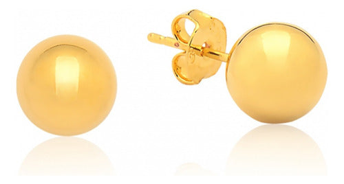 Cracco Joyas 8mm Hypoallergenic Gold-Plated Ball Earrings 0