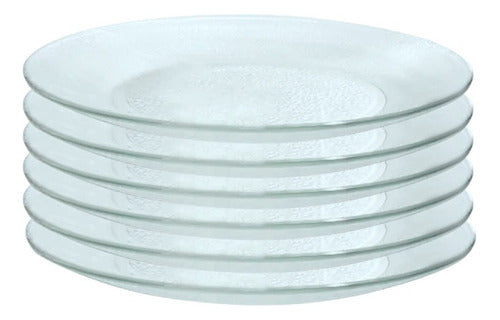 Set of 12 Glass Dinner Plates Rigolleau Acquamarine 23cm 0