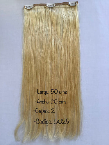 Set of 2 Natural Hair Curtain Extensions 50cm x 20cm Microclip Attachment 2