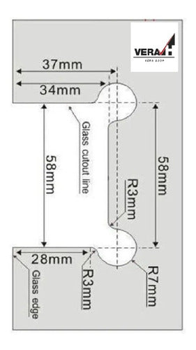 Bisagra Para Puerta De Vidrio Vidrio 180º Acero Inox Mampara 1