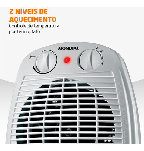 Aquecedor De Ar Portátil A-08 Cinza Mondial 110v 2