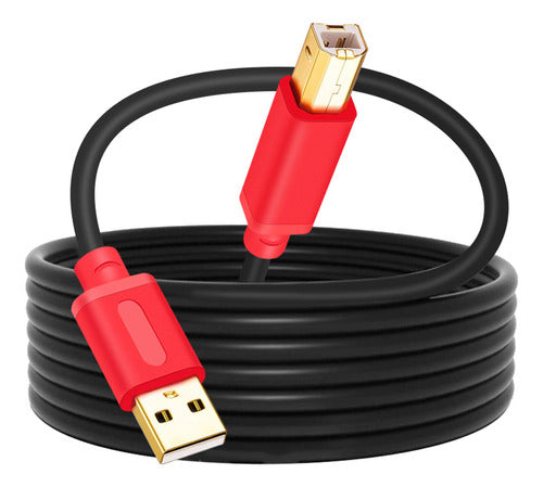 Cable De Impresora De 30 Pies, Color Marrn Qy Usb 2.0 De Alt 0