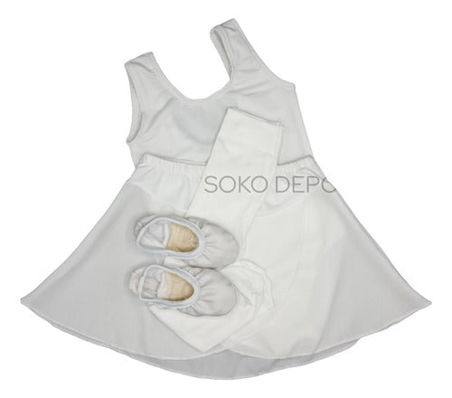 Soko Deportes Dance Tank Top, Skirt, and Stretch Ballet Shoe Set 14