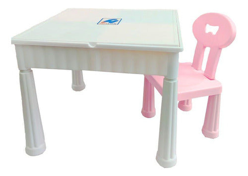 Mesita Juego Mesa Con Sillita De Plástico Mesita Cuadrada Abc 6