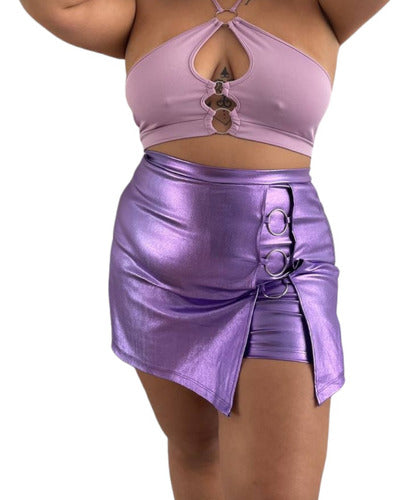 Moda Lissa Short Pollera Metalizado Talle Grande Plus Size Especial 0