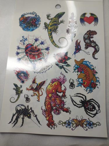 Temporary Self-Adhesive Tattoos Variety Pack 6 Sheets 102