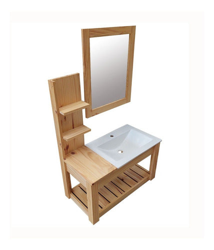 70cm Hanging Wood Vanity with Basin and Mirror - Free Shipping 64