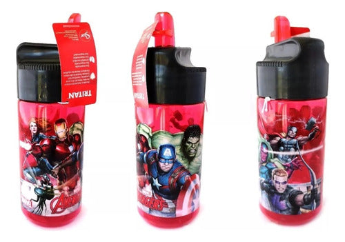 Stor Tritan Avengers Bottle 430 Ml with Straw - BPA Free Marvel 0