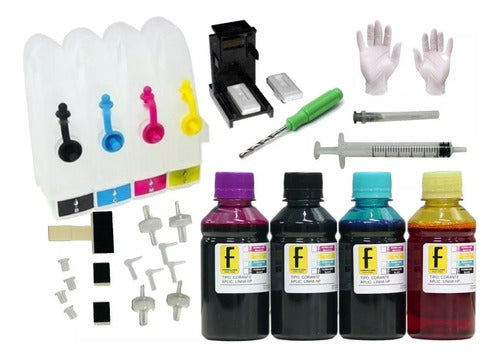 Bulk Ink Cartucho P/ Hp 667 - 2774 2375 2376 2776 + 4 Litros 1