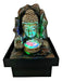 Small Buddha Water Fountain Hand LED Color Cascade 19cm Zn 0