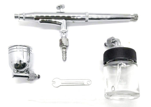 Hobbykits Dual Action Gravity Feed Airbrush with Side Suction Glass Jar 1